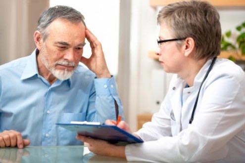 A patient diagnosed with prostate cancer by a doctor