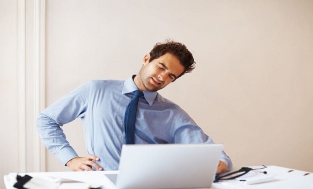 Backache occurs due to prolonged sitting