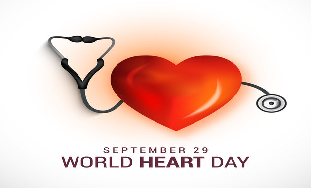 Image with the message of keeping healthy heart on World Heart Day