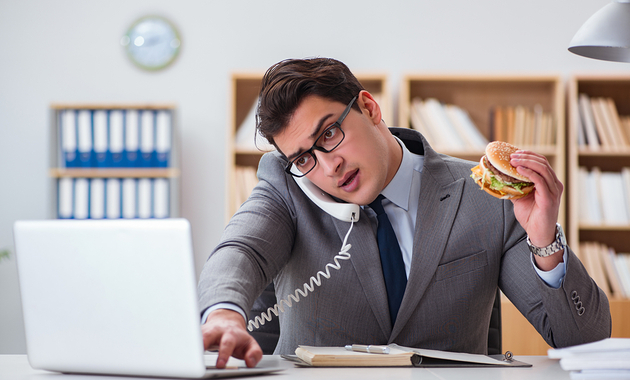 eating at desk