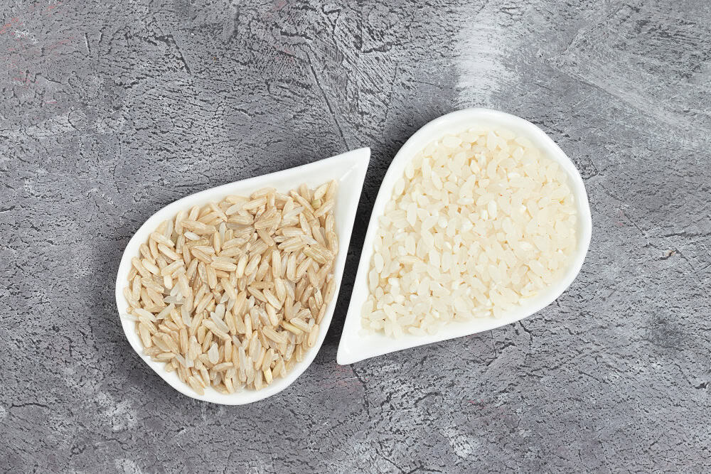 White & brown rice