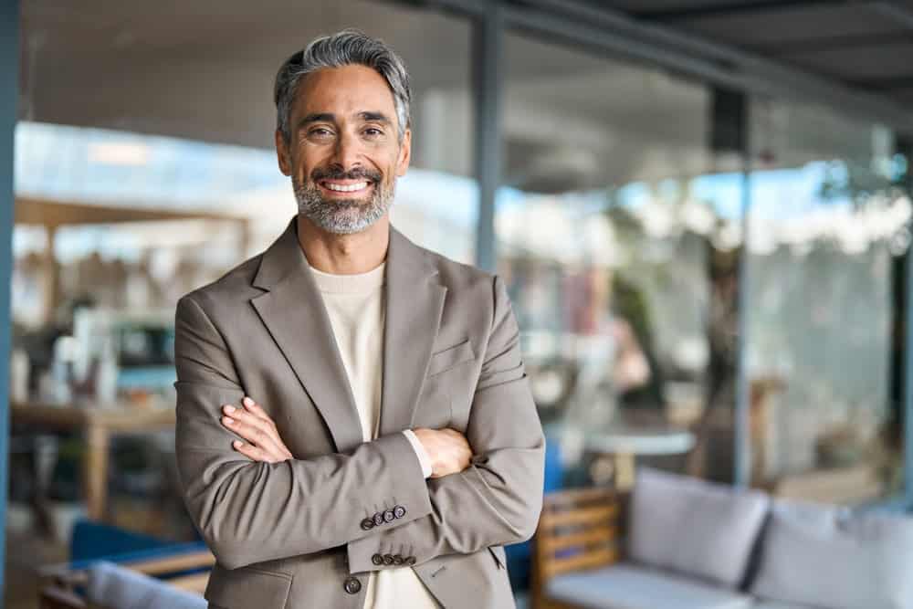 Happy,Middle,Aged,Business,Man,Entrepreneur,Looking,At,Camera,Outdoors.