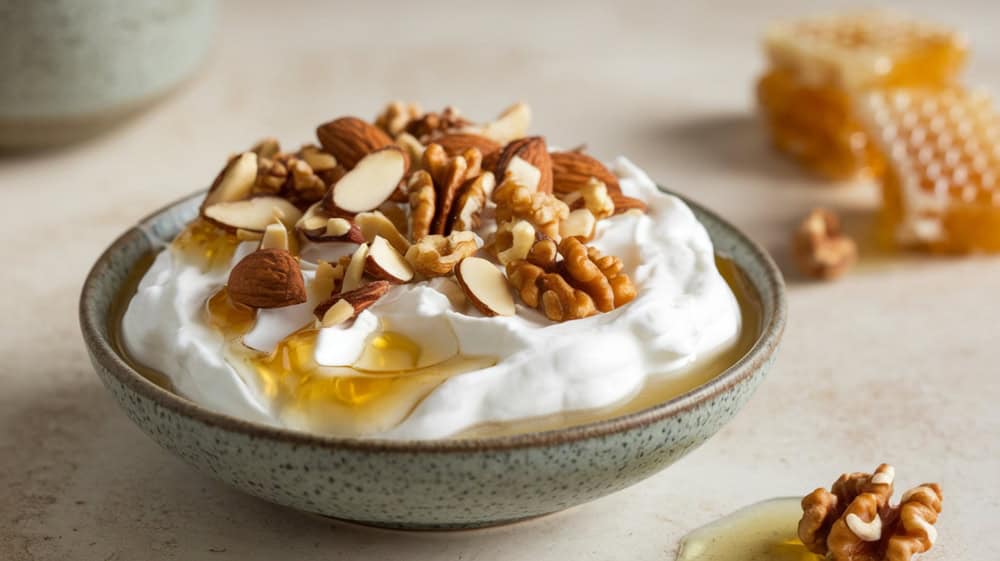 Chilled,Greek,Yogurt,With,Honey