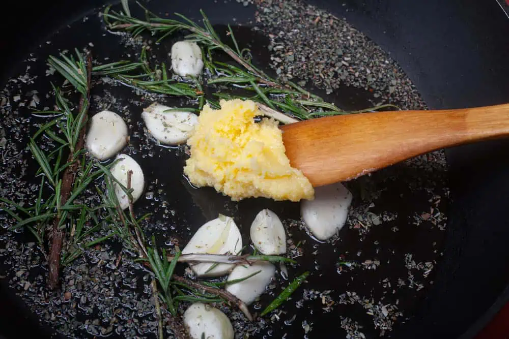 Close-up,In,A,Frying,Pan,With,Olive,Oil,,Ghee,(clarified