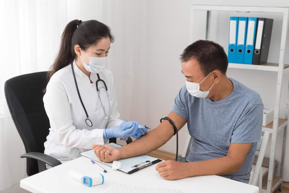 taking blood sample 