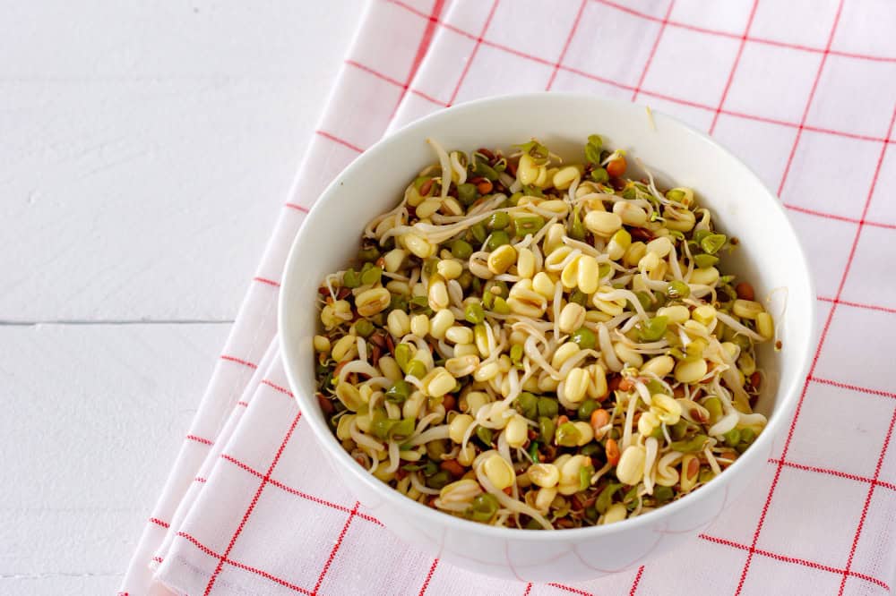 sprouts salad, gut healthy breakfast foods in hindi