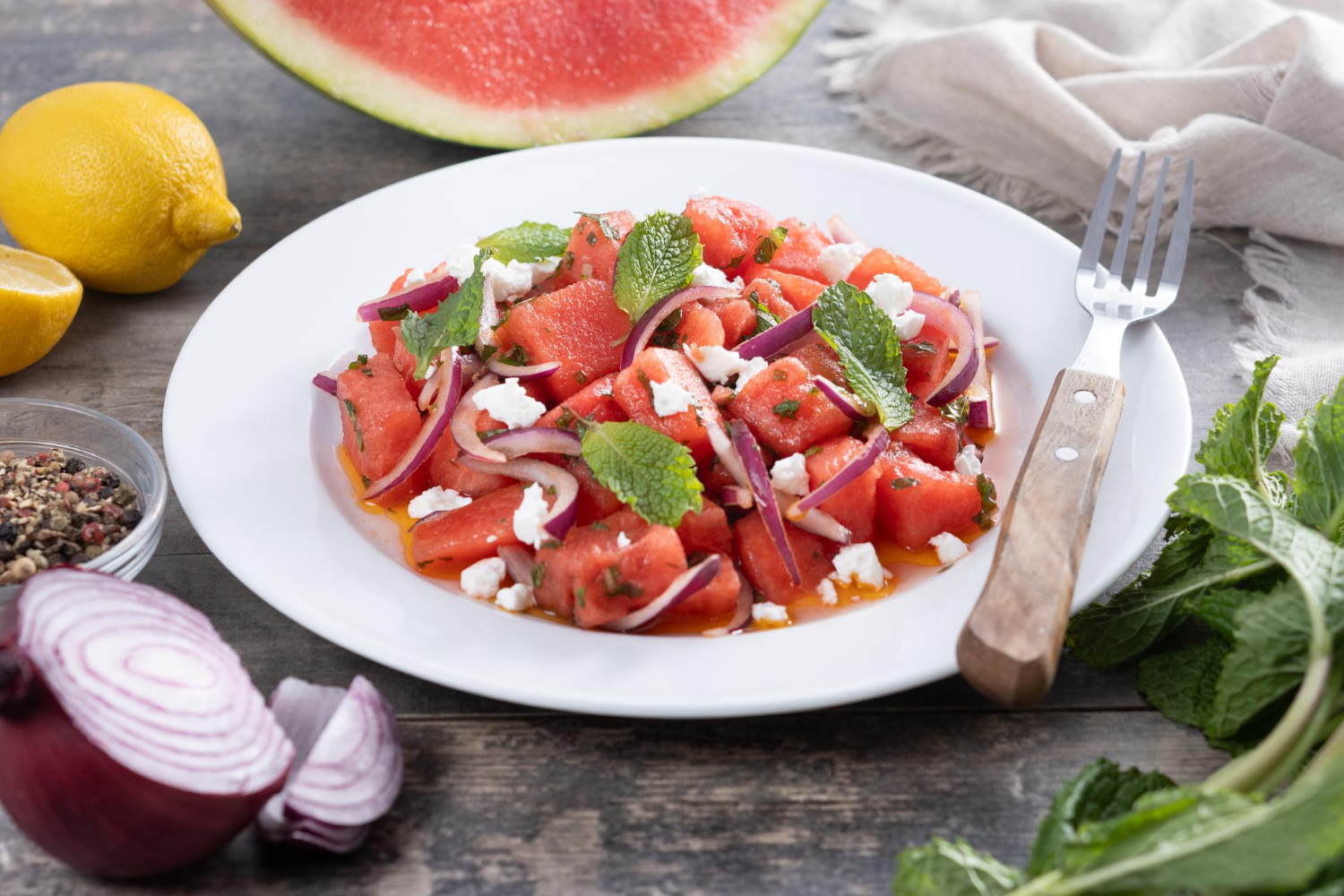 Watermelon feta salad