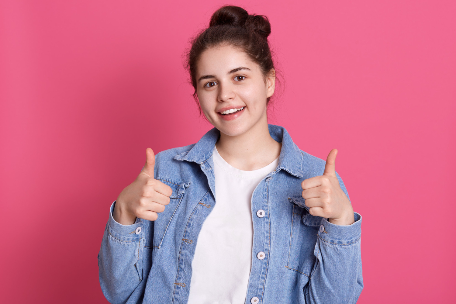 conclusion, Girl, Smile, Like Thumbs Up