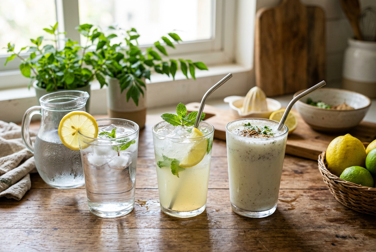 chaas. nimbu paani