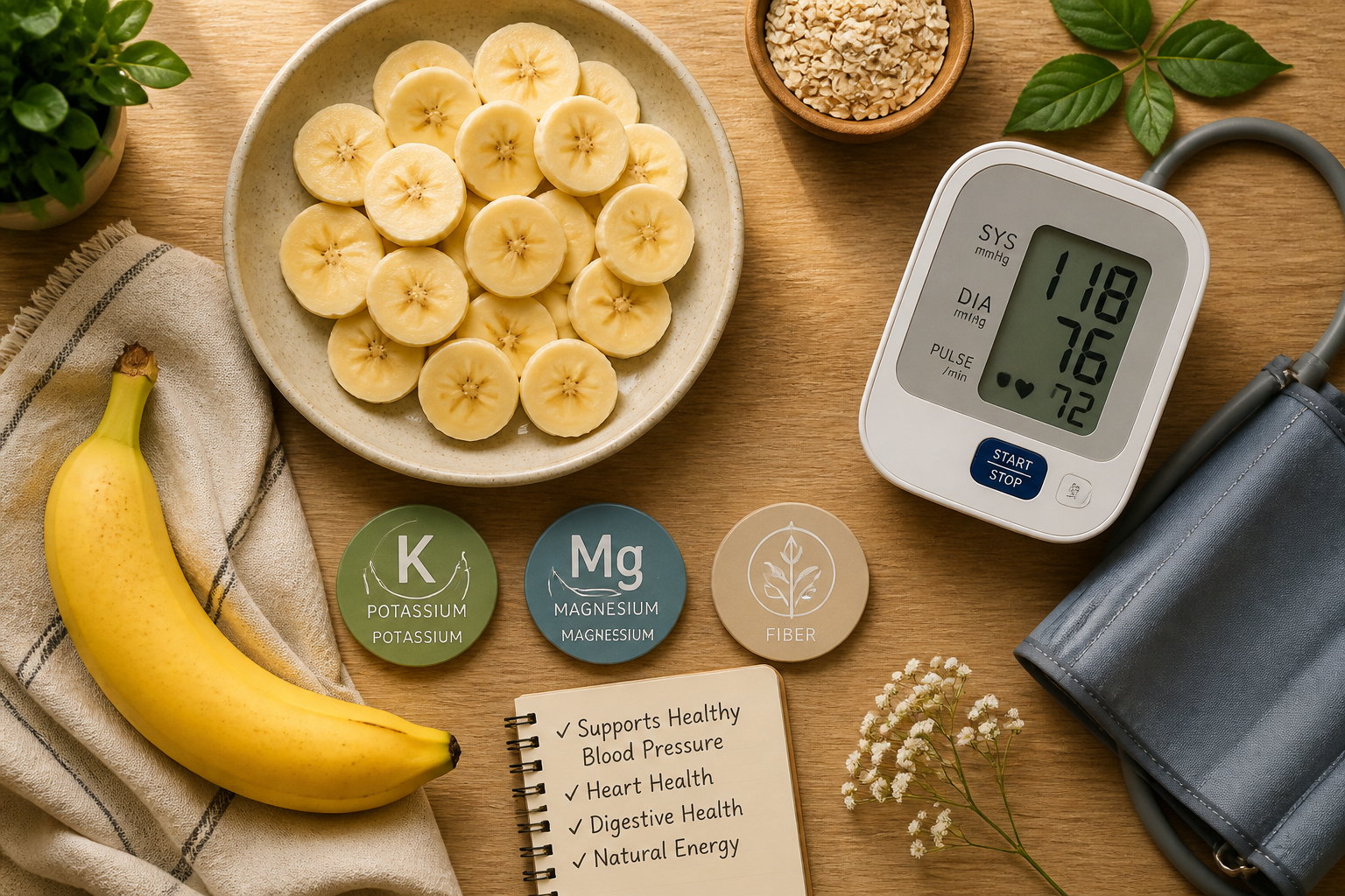 banana, fiber, and potassium