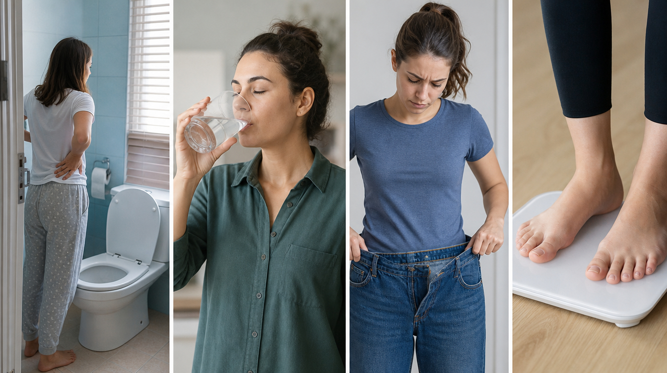 weight loss, urination, thirts, symptoms of high blood sugar