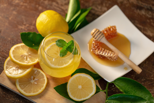 Honey, lemon and luke warm water for cough